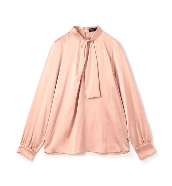 TOMORROWLAND collection「ウォッシャブルサテン フロントタイブラウス」|シャツ・ブラウス|33 ピンク