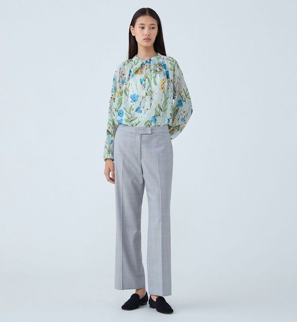 TOMORROWLAND collection「オキザリスフラワープリント ボウタイギャザーブラウス」|シャツ・ブラウス|