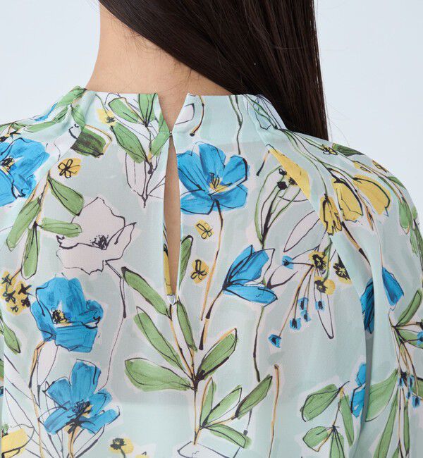 TOMORROWLAND collection「オキザリスフラワープリント ボウタイギャザーブラウス」|シャツ・ブラウス|