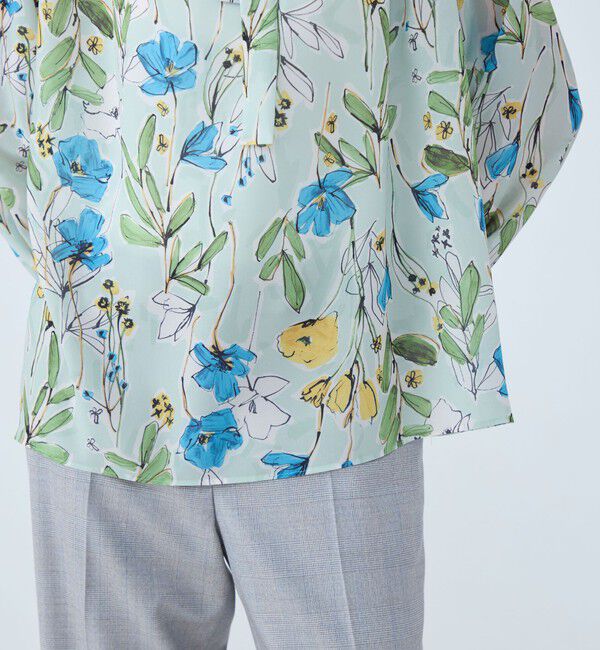 TOMORROWLAND collection「オキザリスフラワープリント ボウタイギャザーブラウス」|シャツ・ブラウス|
