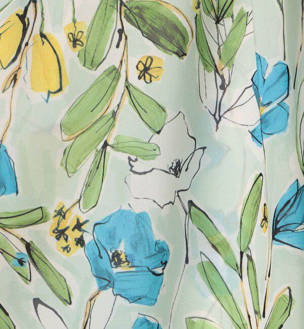 TOMORROWLAND collection「オキザリスフラワープリント ボウタイギャザーブラウス」|シャツ・ブラウス|