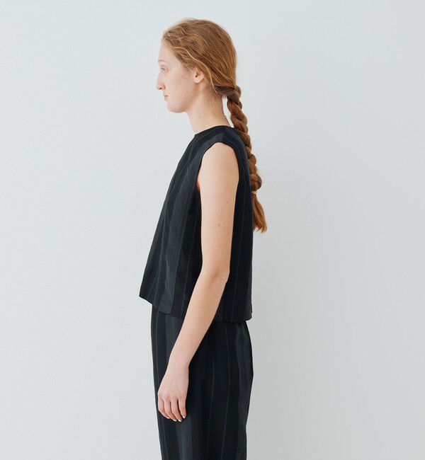 GALERIE VIE「リネンキュプラシルクコンパクト スリーブレス プルオーバーシャツ」|シャツ・ブラウス|