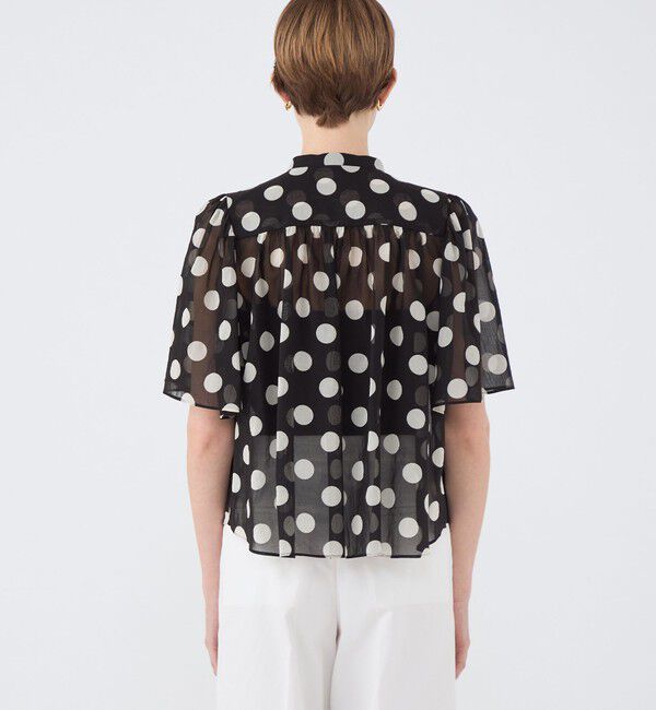 TOMORROWLAND collection「コインドットプリント フレアーベルスリーブブラウス」|シャツ・ブラウス|