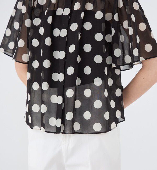 TOMORROWLAND collection「コインドットプリント フレアーベルスリーブブラウス」|シャツ・ブラウス|
