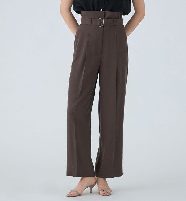 Ballsey「セルロースツイル ハイウエストテーパードパンツ」|その他|