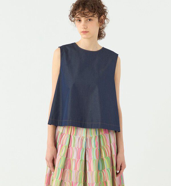 TOMORROWLAND collection「コットンシルクデニム バックリボンブラウス」|シャツ・ブラウス|