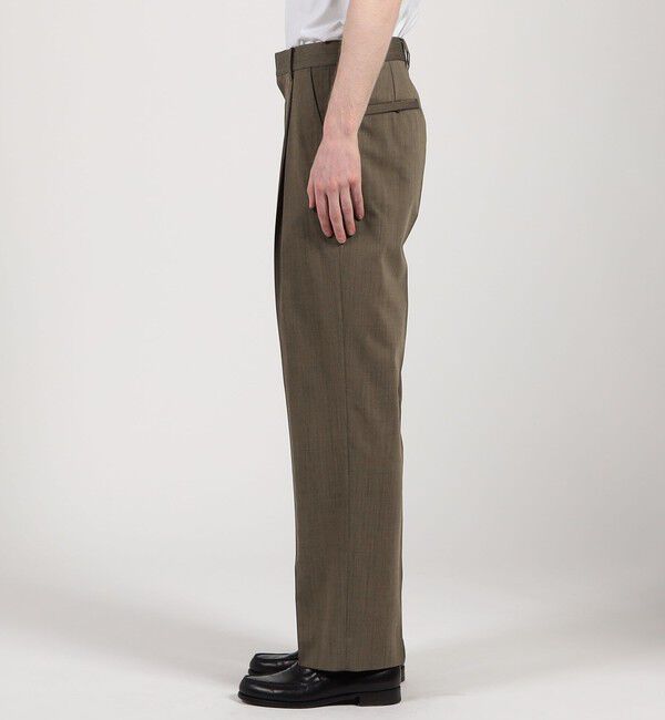 TOMORROWLAND MENS「ウールナイロン 1プリーツ ストレート バレルパンツ」|スラックス|