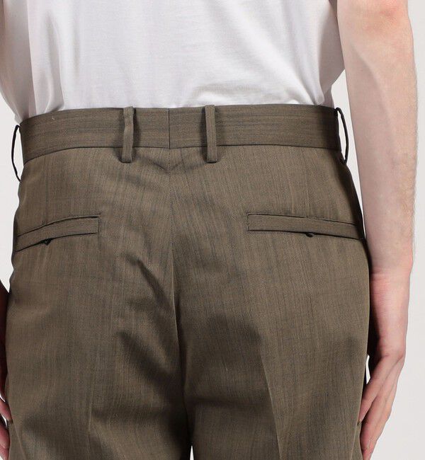 TOMORROWLAND MENS「ウールナイロン 1プリーツ ストレート バレルパンツ」|スラックス|