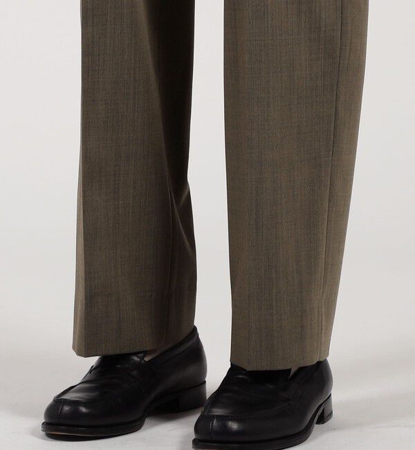 TOMORROWLAND MENS「ウールナイロン 1プリーツ ストレート バレルパンツ」|スラックス|
