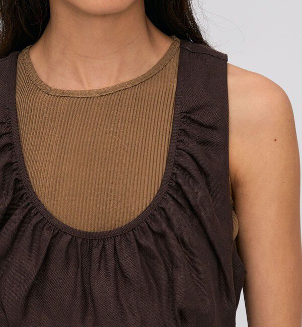 BACCA「リネンツイル バッククロスタンクトップ」|シャツ・ブラウス|