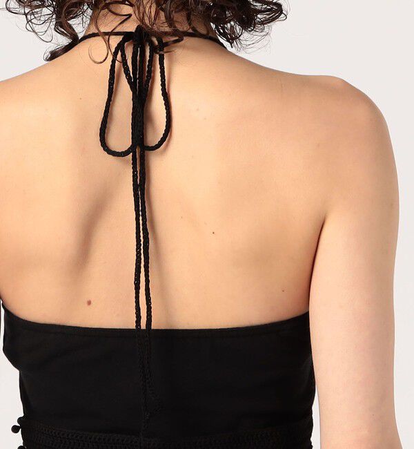 DES PRES「コットンシルクローンレースコンビ ホルターネックワンピース」|ワンピース|