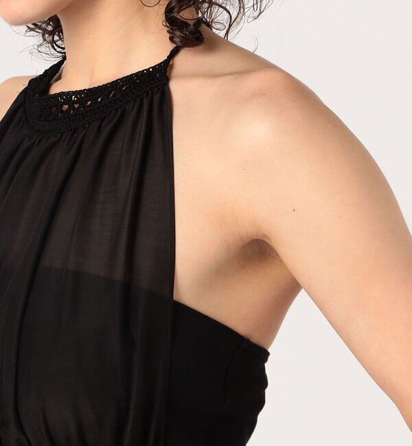 DES PRES「コットンシルクローンレースコンビ ホルターネックワンピース」|ワンピース|