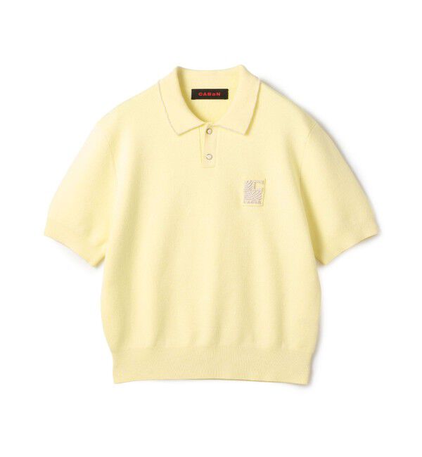 CABaN「コットンカシミヤ パールポロプルオーバー」|ニット・セーター|23 イエロー