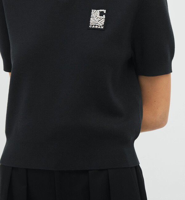 CABaN「コットンカシミヤ パールポロプルオーバー」|ニット・セーター|