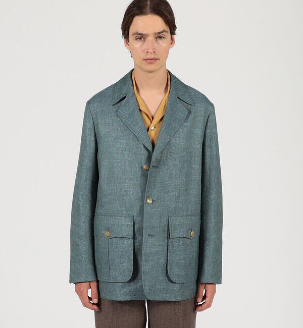 TOMORROWLAND MENS「バンブーシルクコットン サファリジャケット HAVANA DORMEUIL」|ブルゾン・スタジャン|