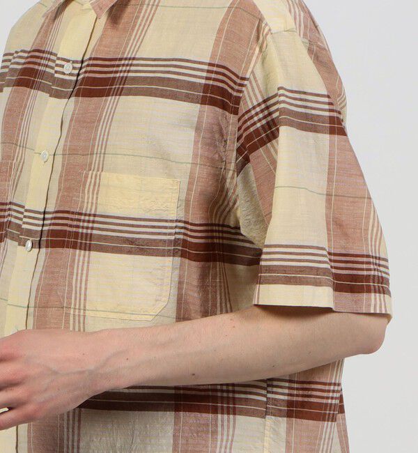 TOMORROWLAND MENS「コットンシルク マドラスチェック ハーフスリーブシャツ」|シャツ・ブラウス|