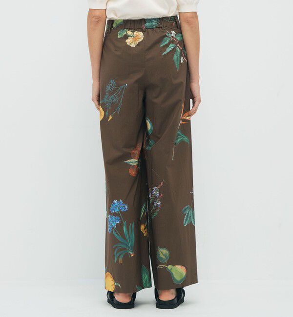 CABaN「CABaN コットン Green Showerプリント 2タックワイドパンツ」|チノ|