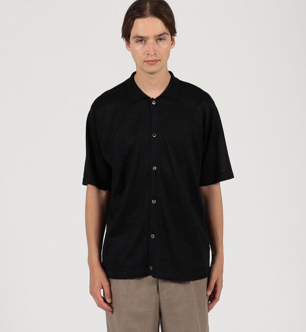 TOMORROWLAND MENS「ラミー ハーフスリーブ ニットシャツ」|ニット・セーター|