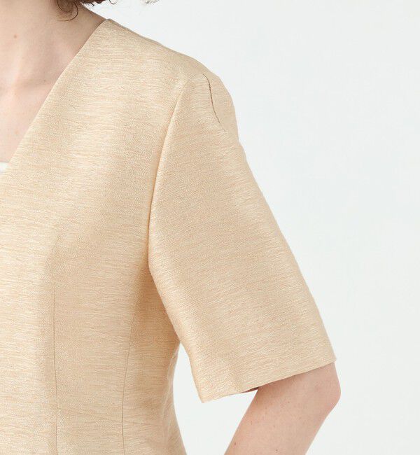 Ballsey「グロッシースラブ ハーフスリーブジャケット」|ノーカラージャケット|