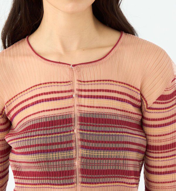 MACPHEE「シアーボーダー クルーネックカーディガン」|カーディガン|