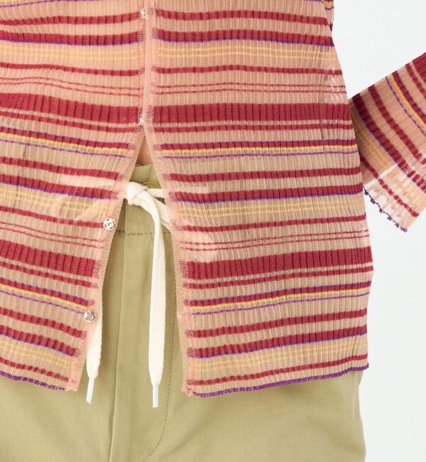 MACPHEE「シアーボーダー クルーネックカーディガン」|カーディガン|