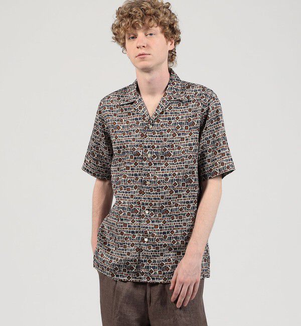 TOMORROWLAND MENS「リネン バティック オープンカラーハーフスリーブシャツ」|シャツ・ブラウス|