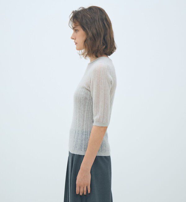 MACPHEE「レーシーアルパカブレンド ハーフスリーブプルオーバー」|ニット・セーター|