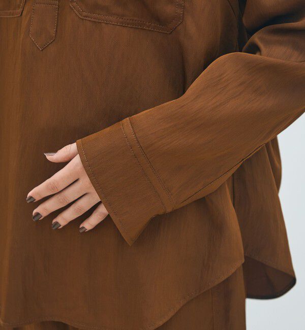 MACPHEE「レーヨンナイロンカルゼ スキッパーシャツ」|シャツ・ブラウス|