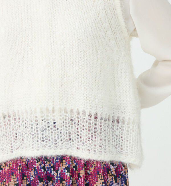 Ballsey「モヘヤシルクファー ハイネックベスト」|ニット・セーター|