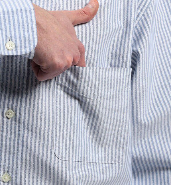 TOMORROWLAND MENS「コットンオックスフォードストライプ ロングスリーブシャツ」|シャツ・ブラウス|