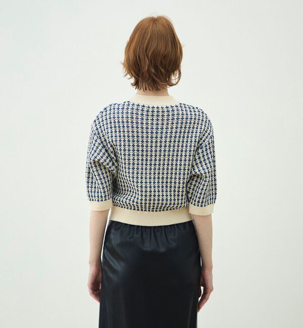 MACPHEE「ギマコットンチェック ジップアップカーディガン」|カーディガン|