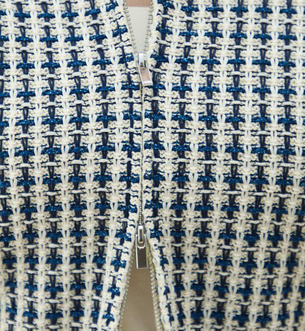 MACPHEE「ギマコットンチェック ジップアップカーディガン」|カーディガン|