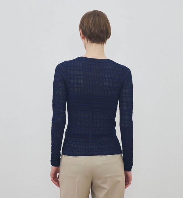 DES PRES「コットンポリエステルアセテートリブ ラウンドネックプルオーバー」|ニット・セーター|