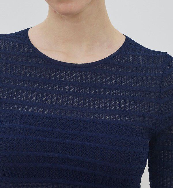 DES PRES「コットンポリエステルアセテートリブ ラウンドネックプルオーバー」|ニット・セーター|