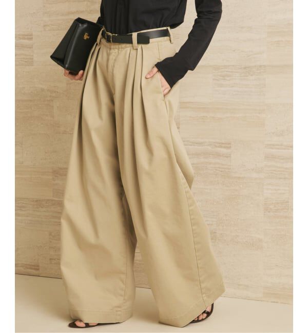 Plage「《WEB限定追加予約》R&rsquo;IAM Super wide CHINO パンツ 3」|チノ|
