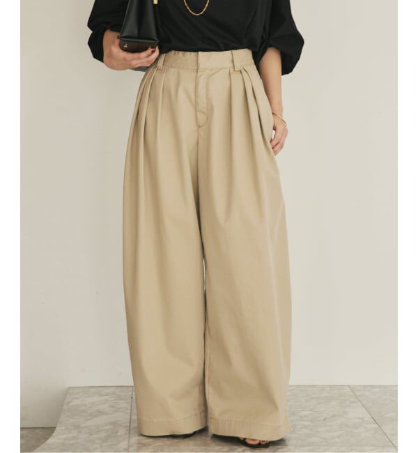 Plage「《WEB限定追加予約》R&rsquo;IAM Super wide CHINO パンツ 3」|チノ|