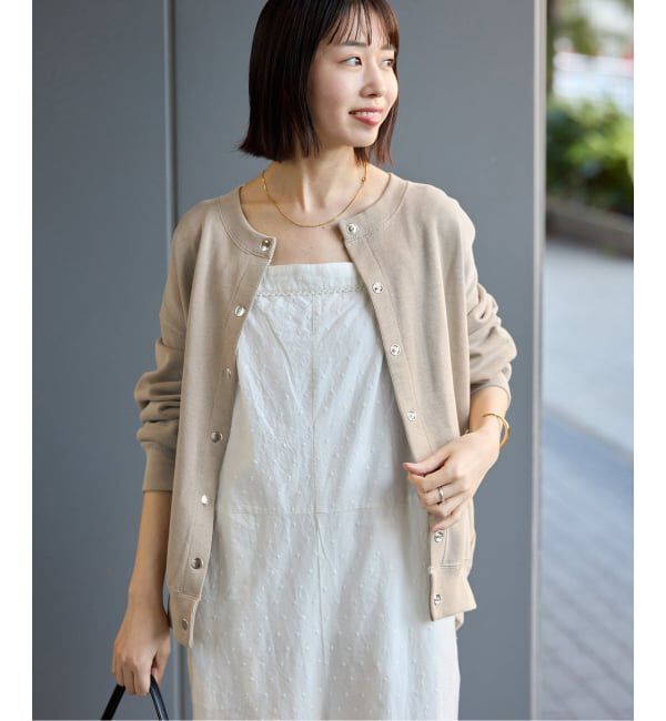 SLOBE IENA「《追加》ダブルフェイスジャージースナップカーディガン」|カーディガン|