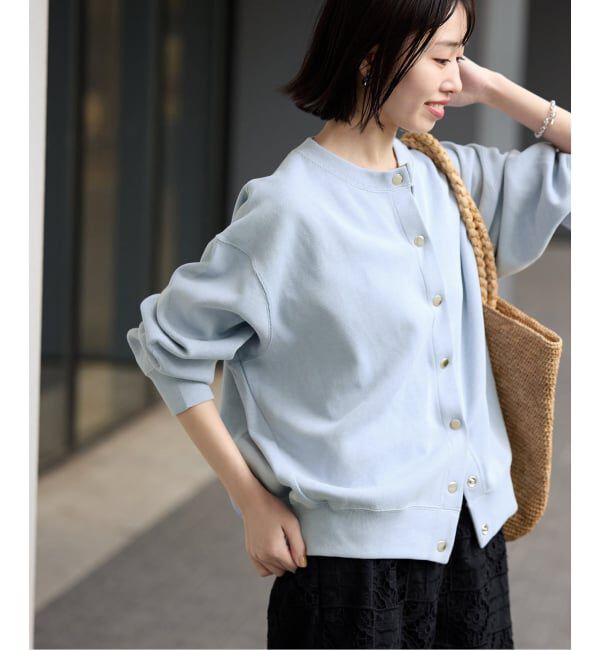 SLOBE IENA「《追加》ダブルフェイスジャージースナップカーディガン」|カーディガン|