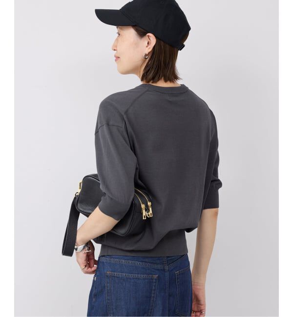 SLOBE IENA「《シリーズあり》コットンキュプラハーフスリーブプルオーバー」|ニット・セーター|