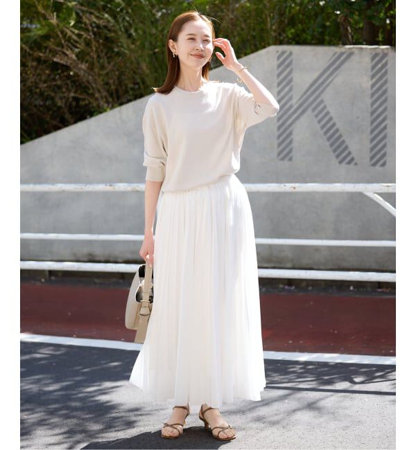 SLOBE IENA「《シリーズあり》コットンキュプラハーフスリーブプルオーバー」|ニット・セーター|