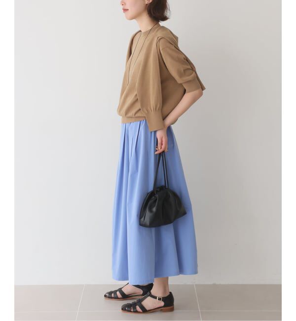 SLOBE IENA「《シリーズあり》コットンキュプラハーフスリーブプルオーバー」|ニット・セーター|