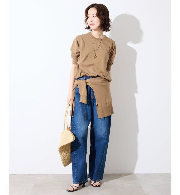 SLOBE IENA「《シリーズあり》コットンキュプラハーフスリーブプルオーバー」|ニット・セーター|