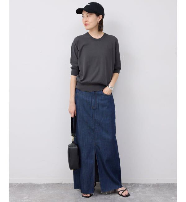 SLOBE IENA「《シリーズあり》コットンキュプラハーフスリーブプルオーバー」|ニット・セーター|