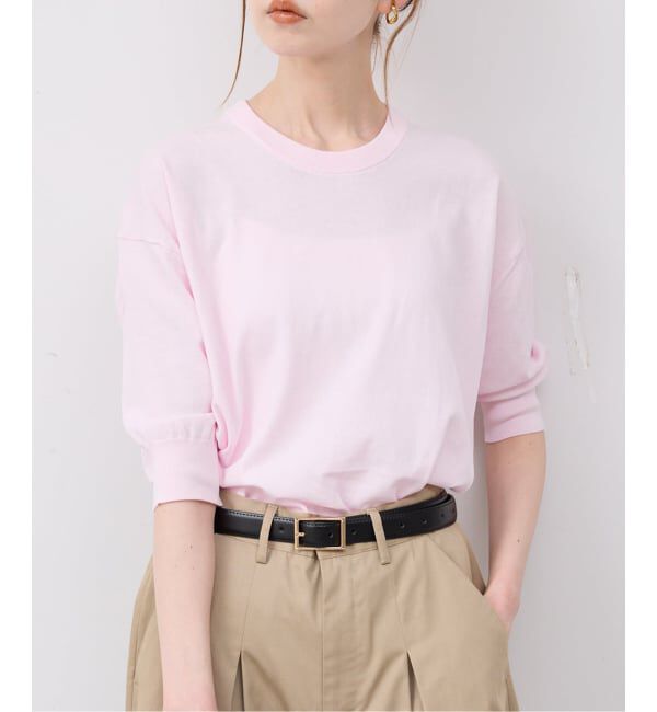 SLOBE IENA「《シリーズあり》コットンキュプラハーフスリーブプルオーバー」|ニット・セーター|