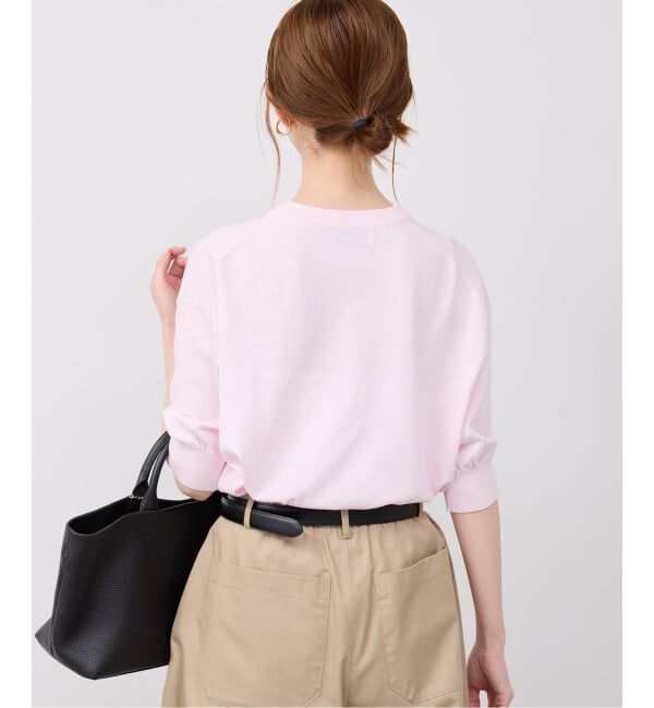 SLOBE IENA「《シリーズあり》コットンキュプラハーフスリーブプルオーバー」|ニット・セーター|