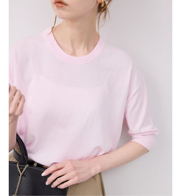 SLOBE IENA「《シリーズあり》コットンキュプラハーフスリーブプルオーバー」|ニット・セーター|