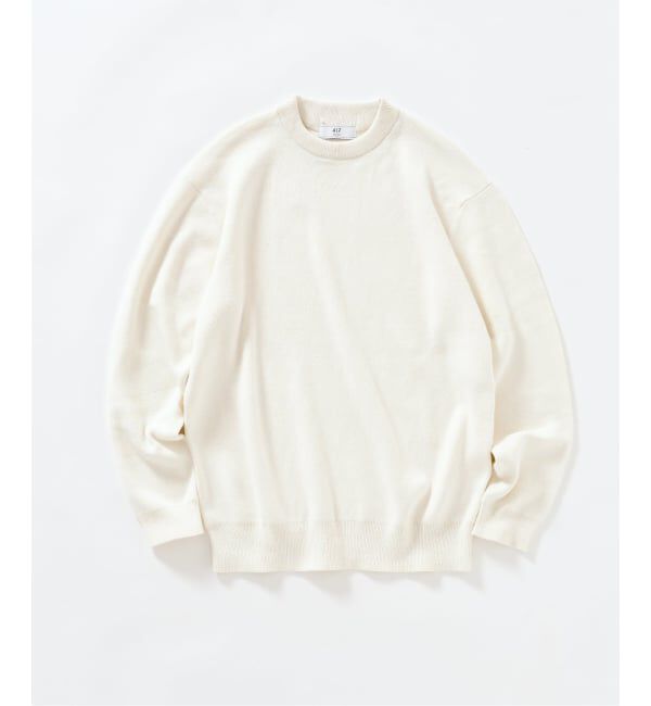 417 EDIFICE「コットンカシミヤ スムース クルーニット」|ニット・セーター|ホワイト