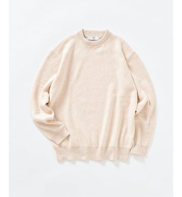 417 EDIFICE「コットンカシミヤ スムース クルーニット」|ニット・セーター|ホワイト A