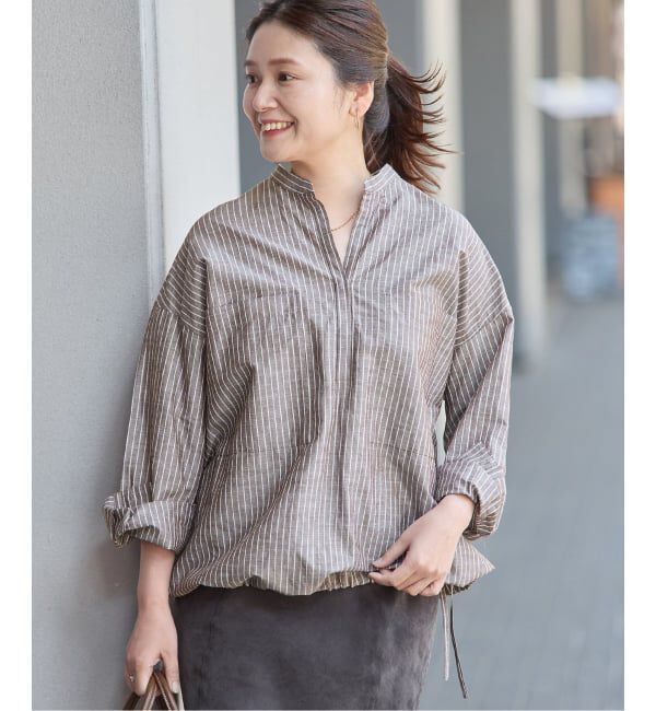 JOURNAL STANDARD「《追加》ハードマンズリネンコットンスキッパーシャツ」|シャツ・ブラウス|ブラウン A