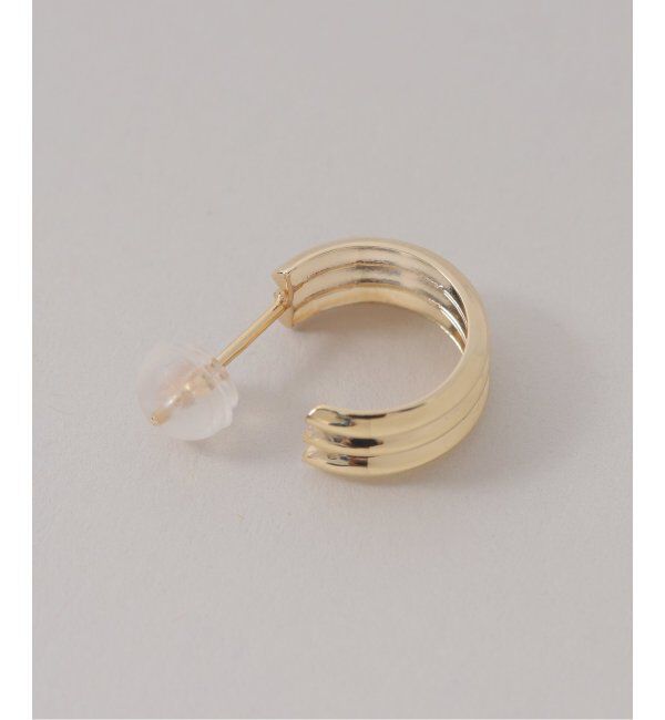 Lilas by Spick&Span「ダブルV線フープピアス K10（両耳）」|ピアス|